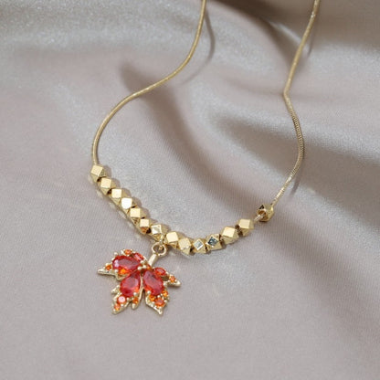 Delicate Leaf Pendant Pretty Necklace - Halri