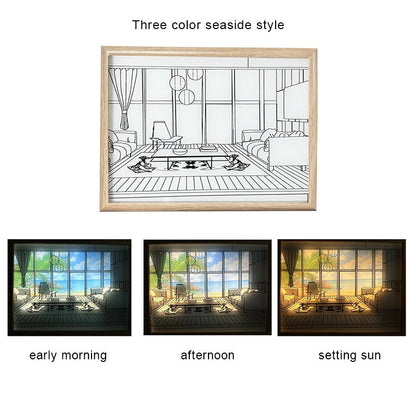 Colorful LED Canvas Art Table Lamp