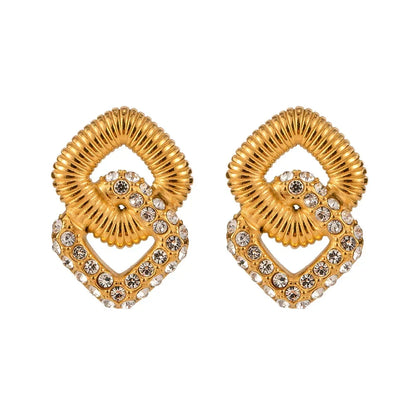 Luxury 18k Gold Patterned Circle Earrings