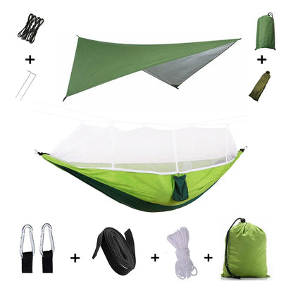Portable Hammock with Bug Net and Rain Fly