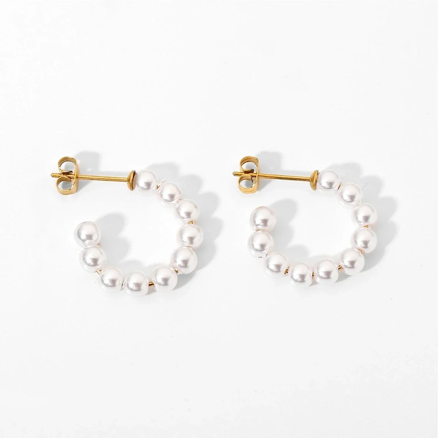 Classic Simple White Pearl Stud Earrings