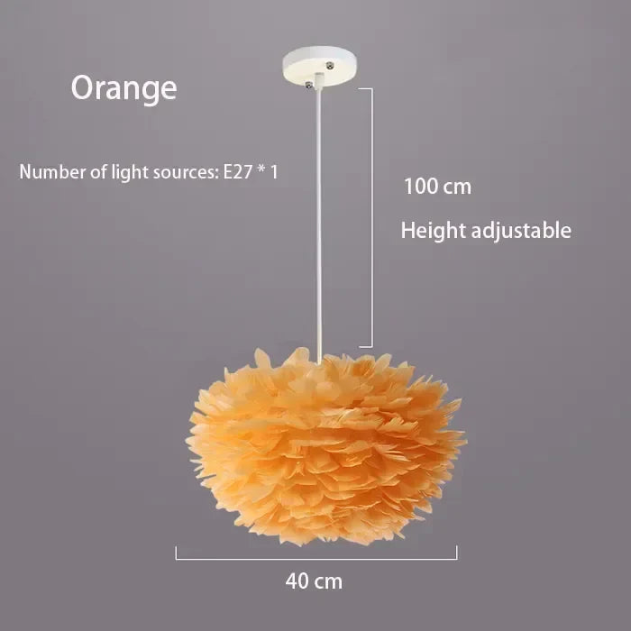 Chic Nordic Feather Drop Light with LED