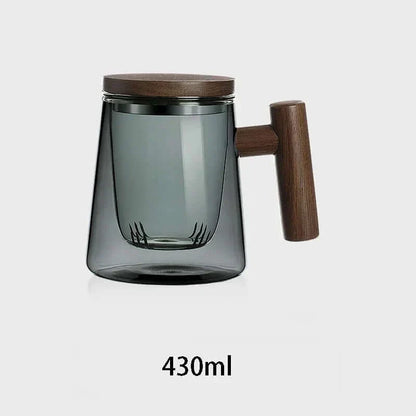 Modern Glass Tea Infuser Cup with Lid