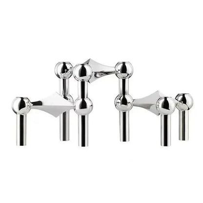 Sleek Metal Candle Holder - Contemporary Silver Candle Stand