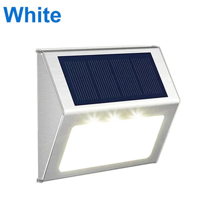 Outdoor Solar Powered Step Lamp Stainless Steel