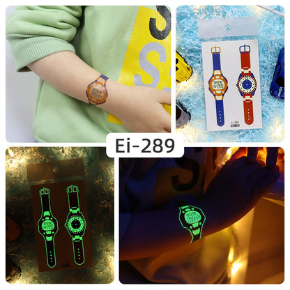 Glowing Fashion Watch Tattoo Sticker