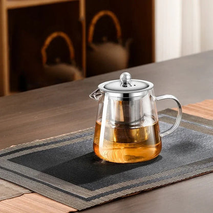 Large Capacity Glass Teapot with Stainless Steel Infuser