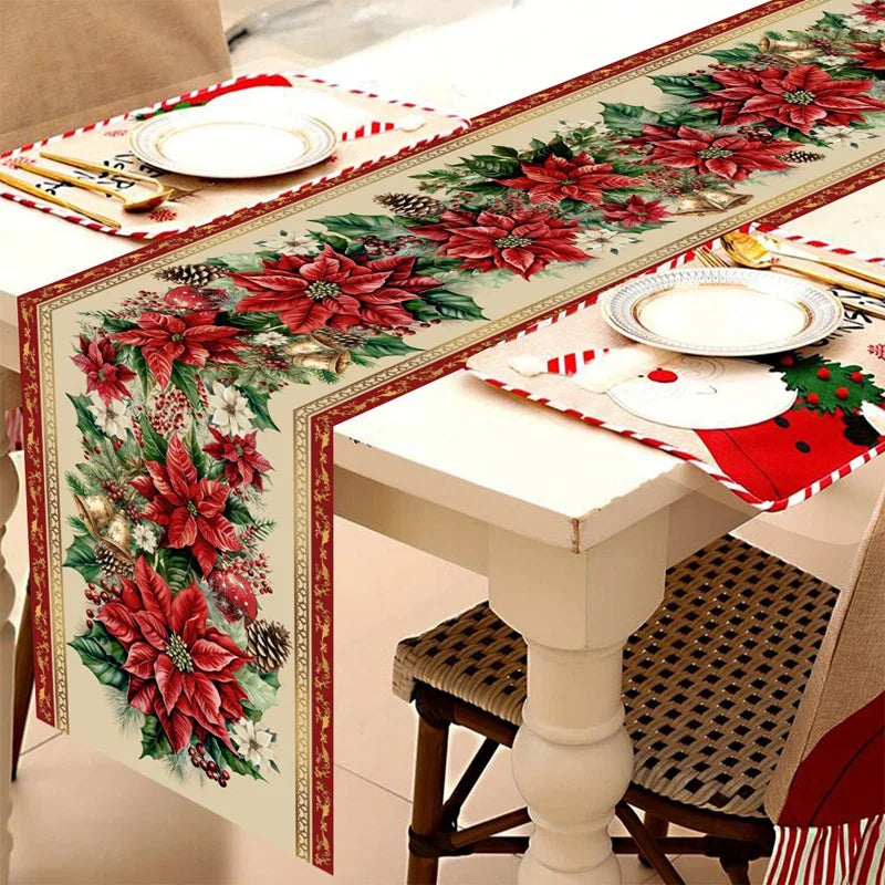 Holiday Red Table Runner for Christmas Decor