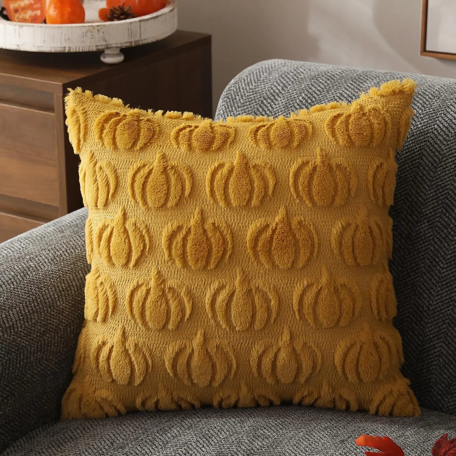 Plush Faux Fur Autumn Pillow Cover - Halri