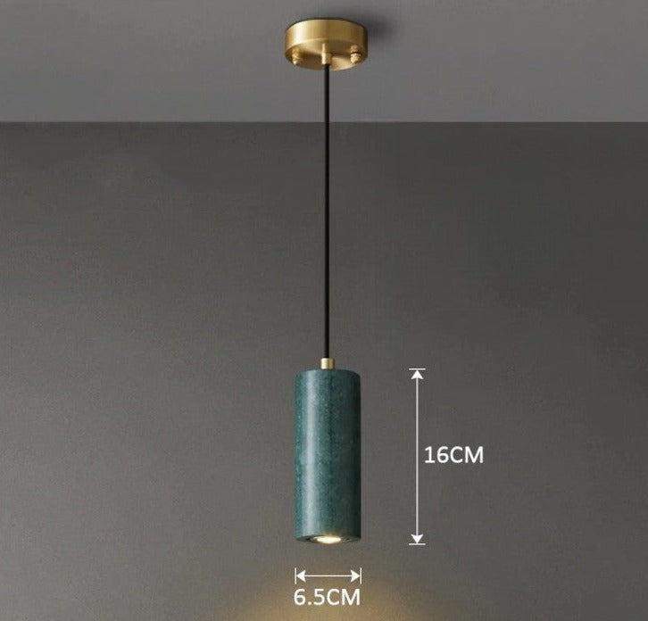 Simple White Marble Drop Light