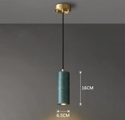 Simple White Marble Drop Light