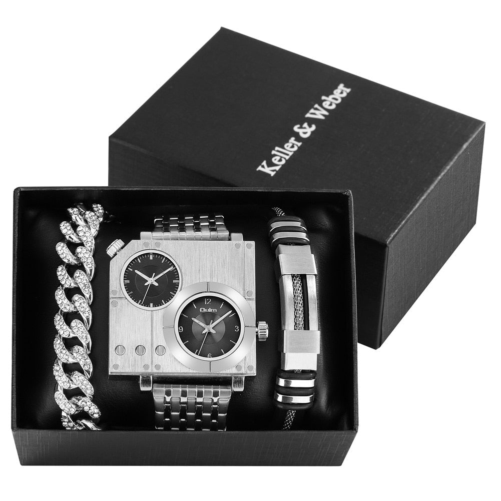 Stylish Square Watch Box Set for Men