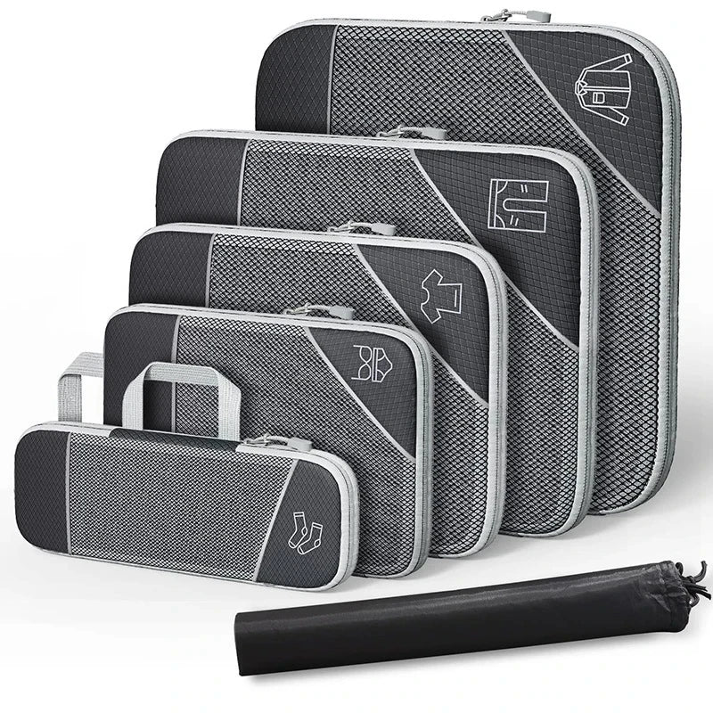 Compact Travel Accessory Kit 6-Piece Waterproof Packing Bags