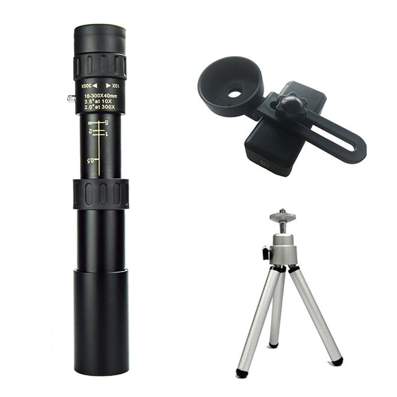 High Power 10-300X Optical Telescope
