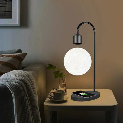 Floating LED Moon Night Light with Wireless Charger - Halri