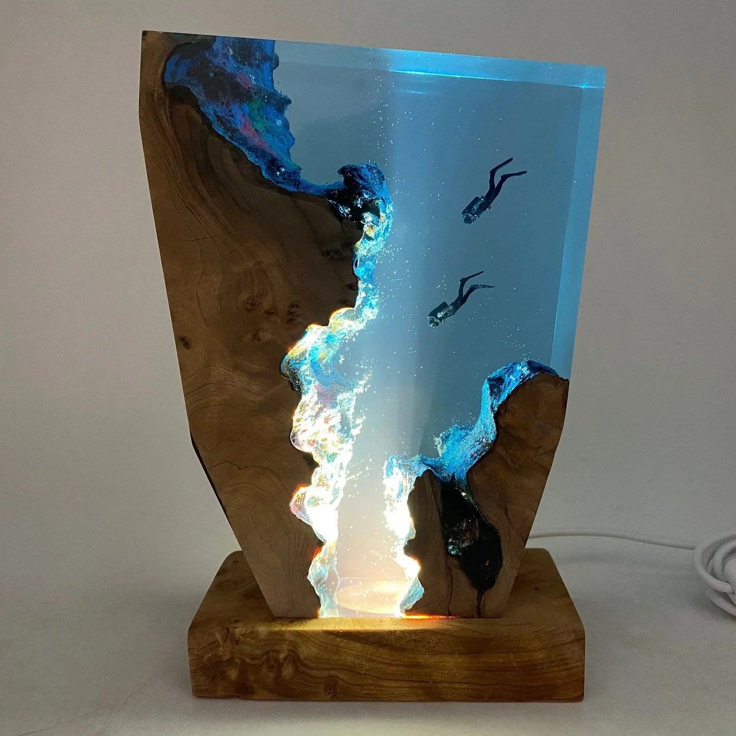 Coastal Glow Modern Table Lamp with USB Charger - Halri