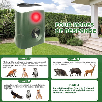 Outdoor Motion Activated Animal Repellent with LED Lights