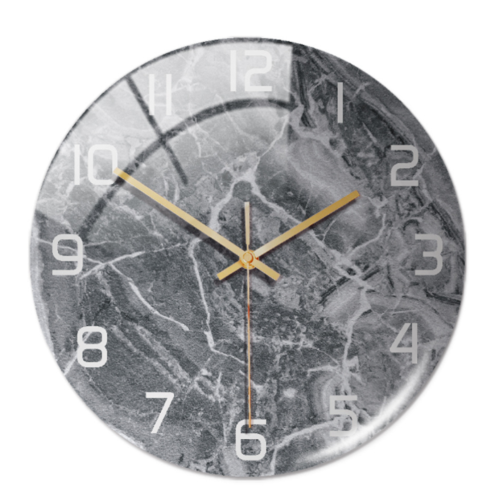 Elegant White Marble Silent Wall Clock