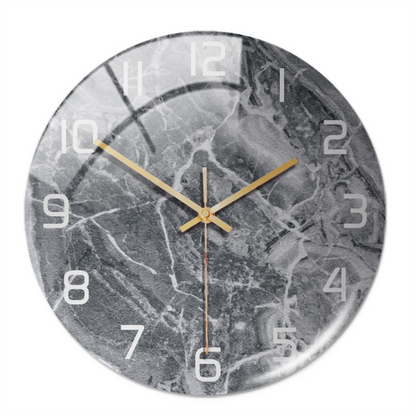 Elegant White Marble Silent Wall Clock
