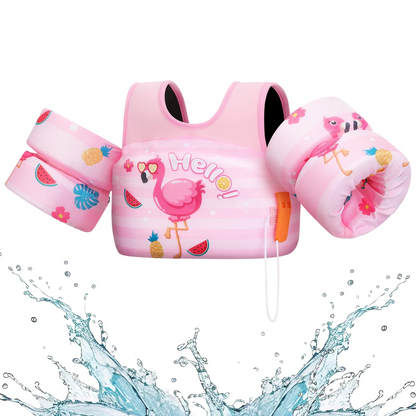 Children's Swim Vest with Floats and Safety Whistle