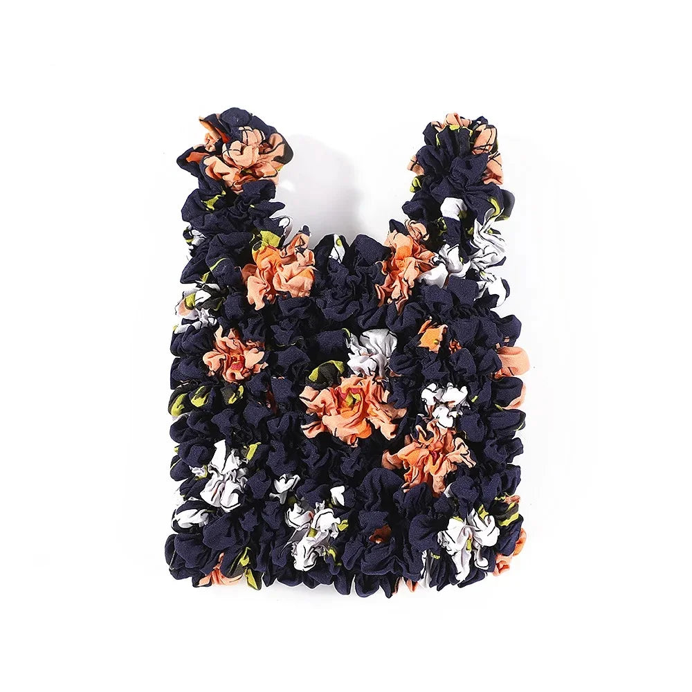 Small Floral Elastic Tote Shopping Bag