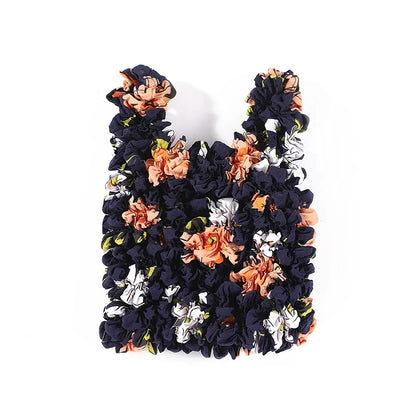 Small Floral Elastic Tote Shopping Bag