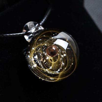 Colorful Galaxy Solar System Pendant Necklace