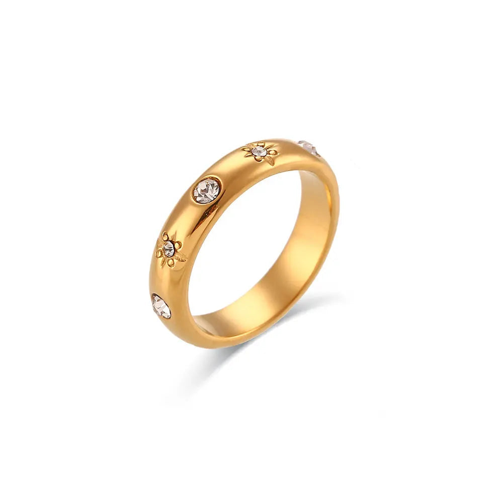 Luxury 18k Gemstone Star Ring
