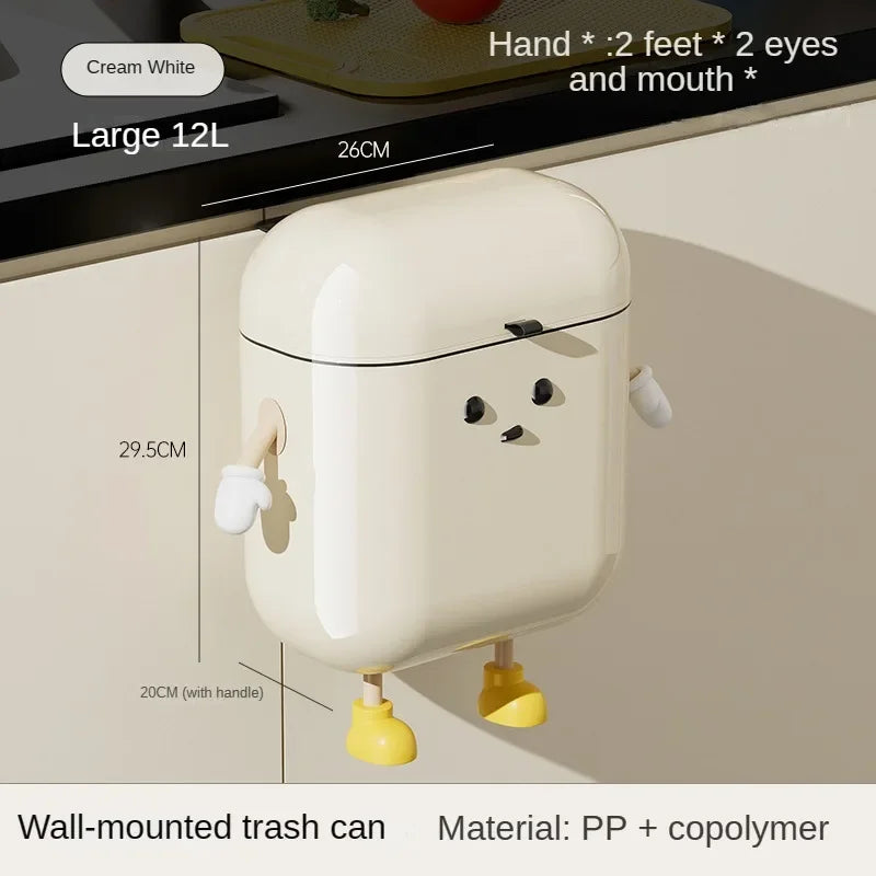 Funny Expression Wall Mount Trash Can
