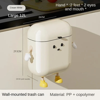 Funny Expression Wall Mount Trash Can
