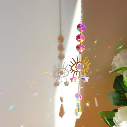 Beautiful Crystal Moon Wind Chime Catcher