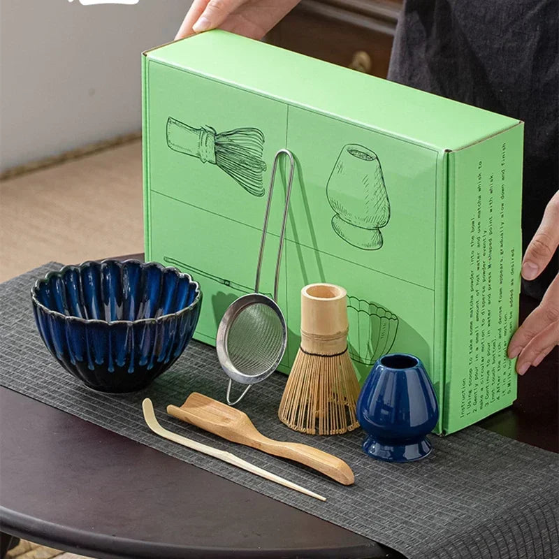Traditional Green Tea Bowl Set Ceramic with Accessories - Halri