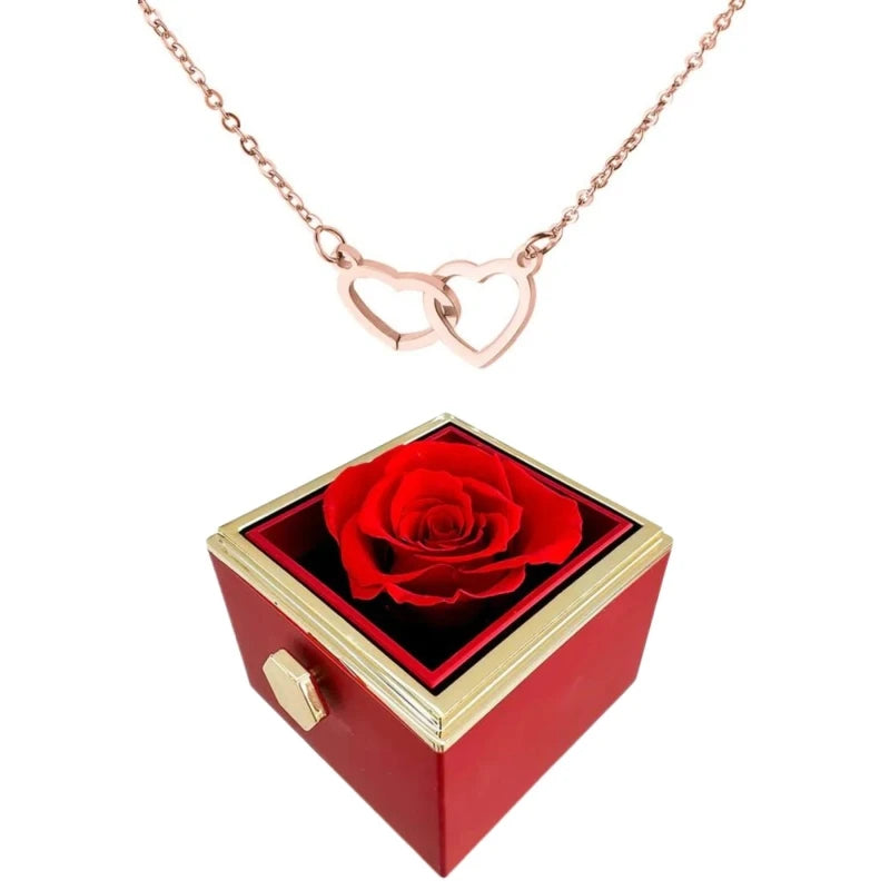 Lovely Double Heart Pendant Necklace Gift Set