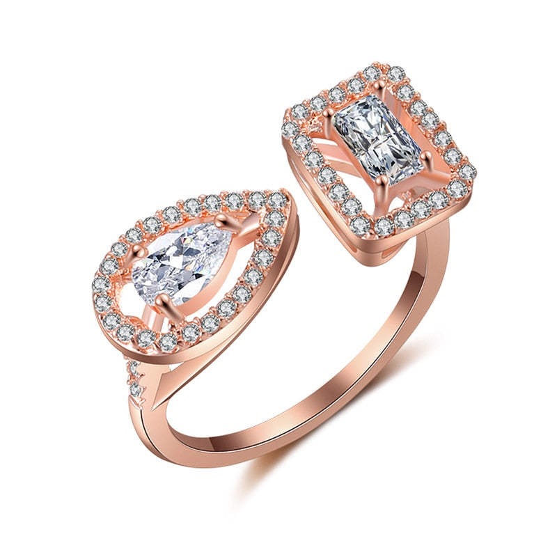 Elegant Teardrop Zircon Comfort Fit Ring