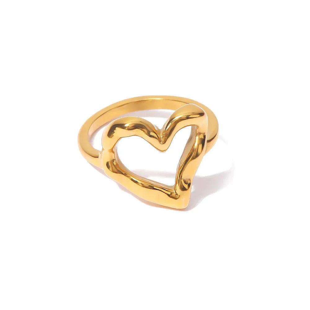 Gold Heart Shaped Melted Ring