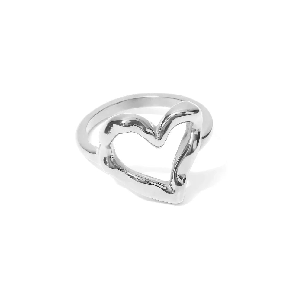 Gold Heart Shaped Melted Ring