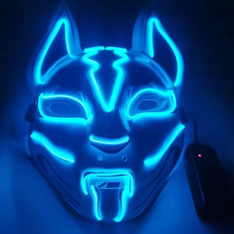Glowing LED Fox Mask for Halloween Cosplay