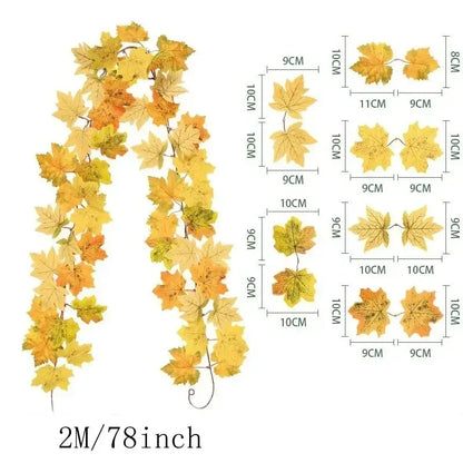 Autumn Artificial Maple Leaf Home Decor Garland