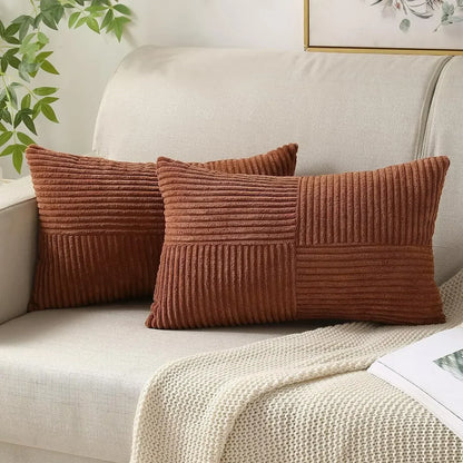 Soft Corduroy Striped Cushion Covers