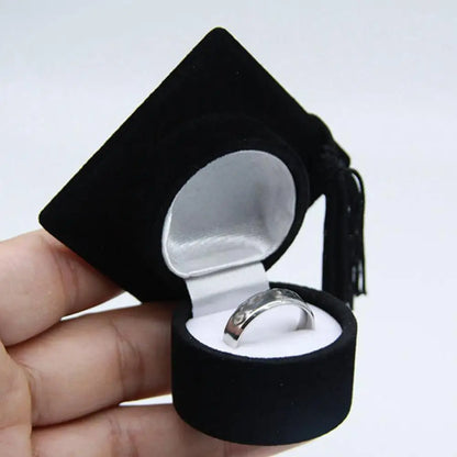 Graduation Cap Shaped Velvet Jewelry Box Organizer - Halri