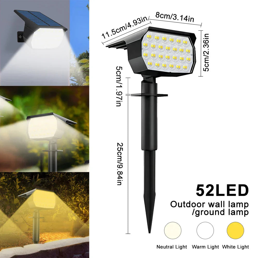 Bright Solar Powered 92LED Garden Spotlight - Halri
