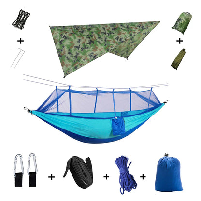 Portable Hammock with Bug Net and Rain Fly