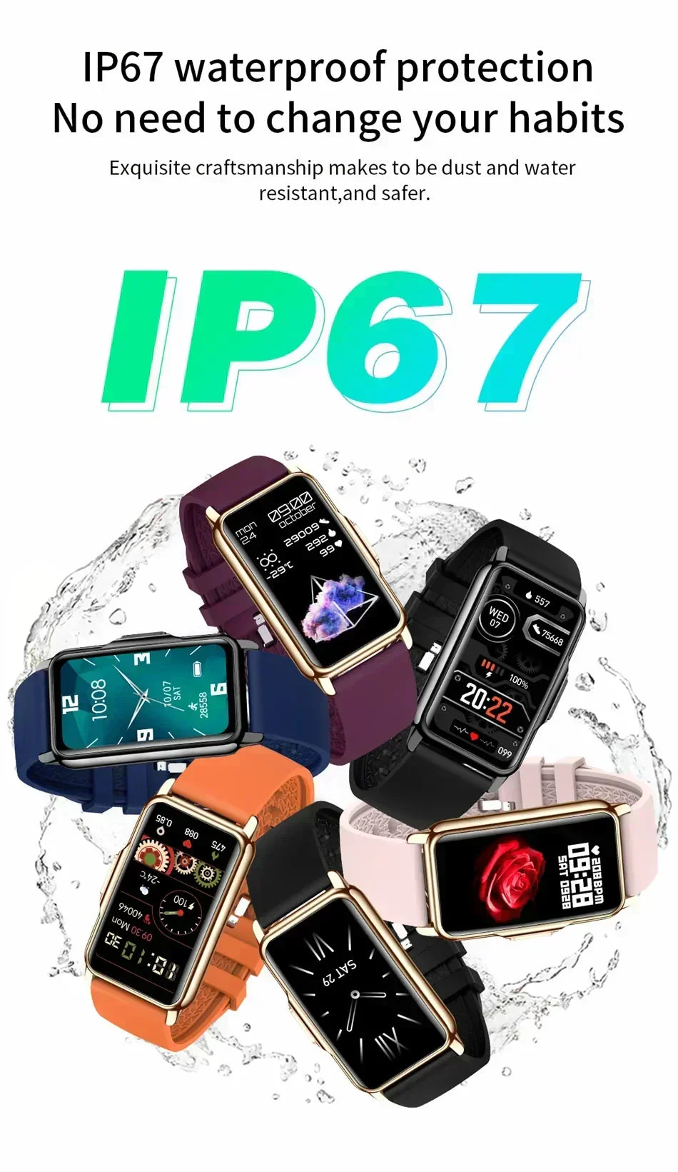 Waterproof Touch Fitness Tracker Watch for Men Women