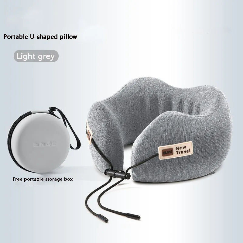 Contour Memory Foam Neck Travel Pillow with Storage - Halri