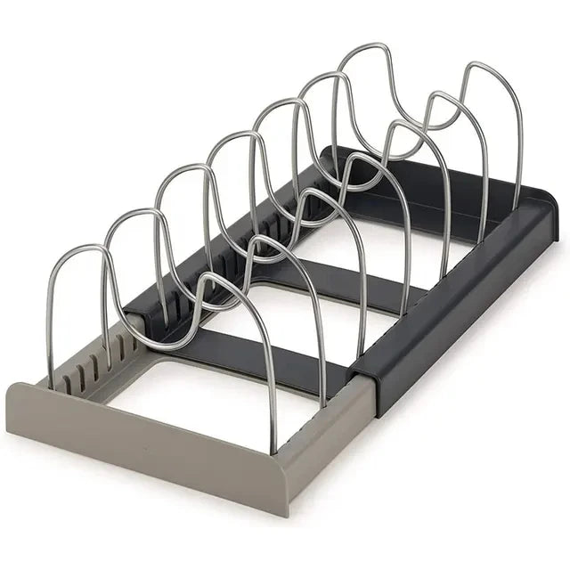 Space Saving Pot Lid Holder with 7 Adjustable Compartments