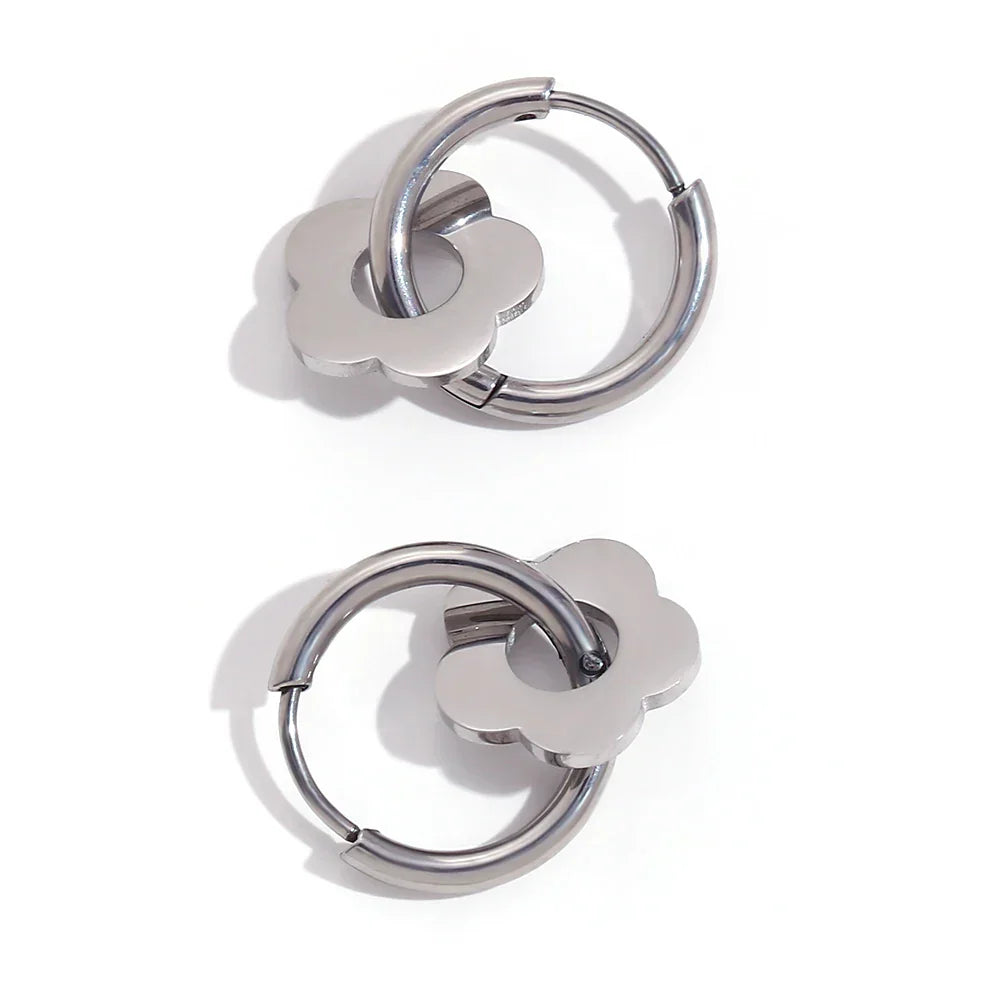 Delicate Flower Hug Earrings