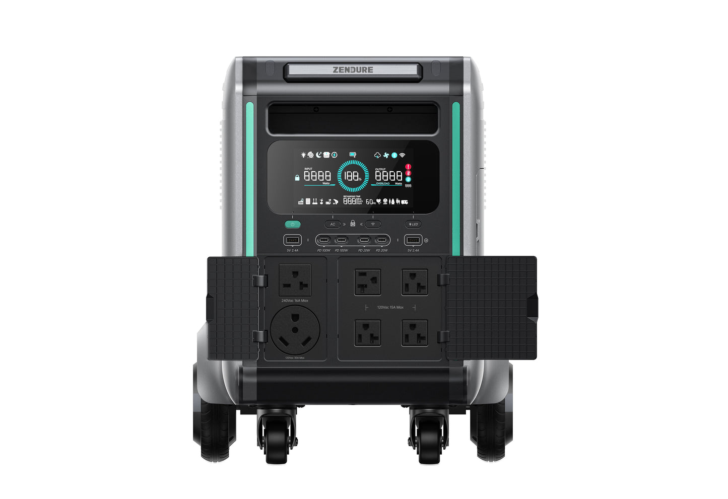 Portable Power Station with 3 Solar Panels Kit