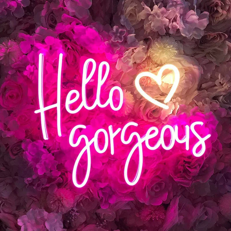 Bright LED Sign Hello Gorgeous - Halri