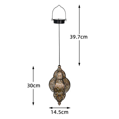 Outdoor Hanging Solar Lantern Moroccan Style Garden Light - Halri