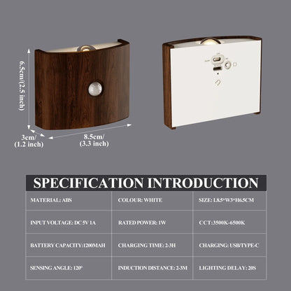 Electric Motion Sensor Wall Light Wireless Battery Powered
